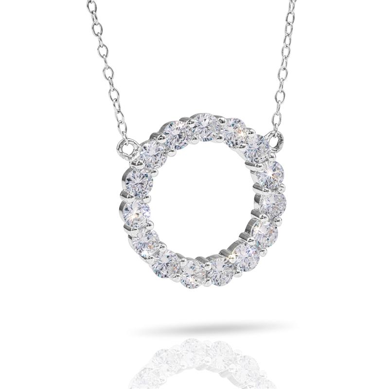 Silver-Finished Eternity Necklace 18